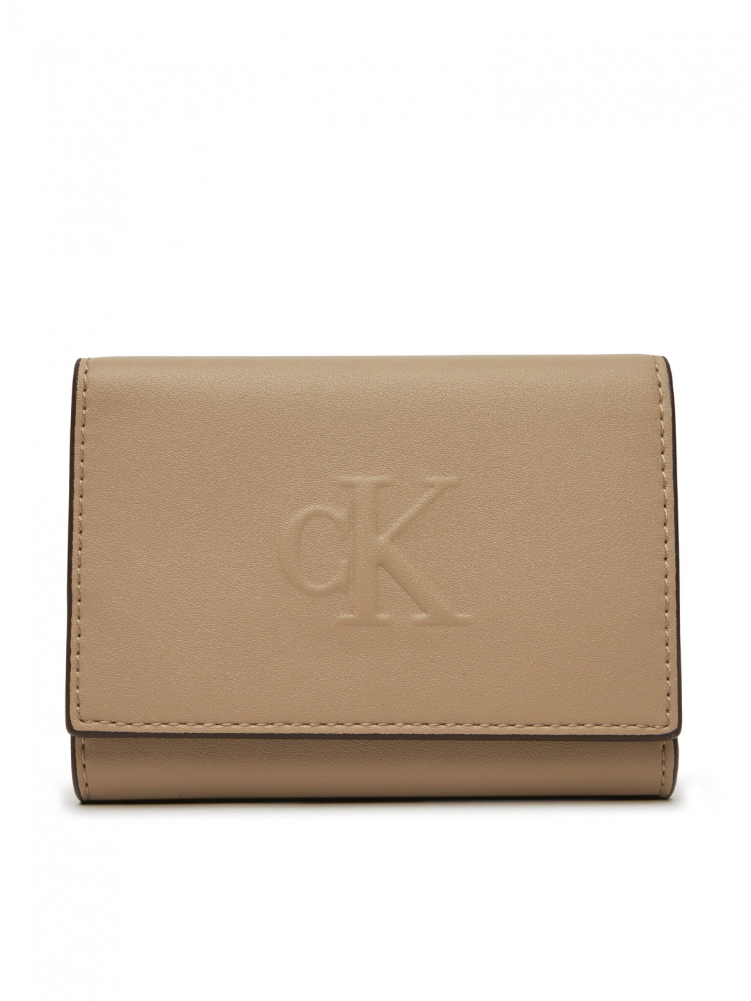 Calvin Klein Jeans Malá dámská peněženka Sculpted Medium Trifold LV04K1078G Béžová